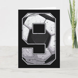 Fußball Neunter 9. Geburtstag Junge Neun 9 Jahre a Karte