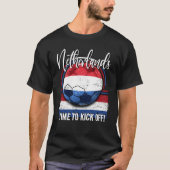 Fußball Niederländische Flagge, Retro Soccer T-Shirt (Vorderseite)