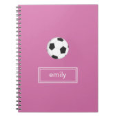 Fußball-Notebook (rosa) Notizblock (Vorderseite)