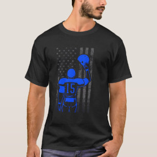 Fußball Nummer 15 Blue Football Player Flag mit T-Shirt