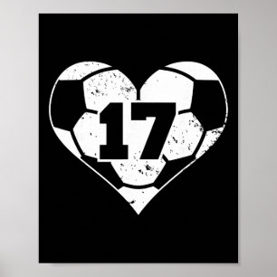 Fußball Nummer 17 Trikot Lustiger Fußball Herz Spi Poster