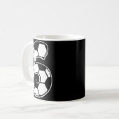 Fußball Nummer 6 Kinder Geburtstag Fußball Mathema Kaffeetasse (Vorderseite Links)