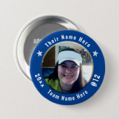 Fußball oder alle Sportarten Foto blau Button (Vorne & Hinten)