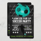 Fußball- oder Fußball-Party-Halbpension Einladung (Vorne/Hinten)