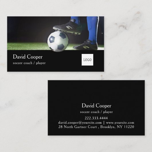 Fußball oder Fußball-Trainer-oder Visitenkarte (Vorne/Hinten)