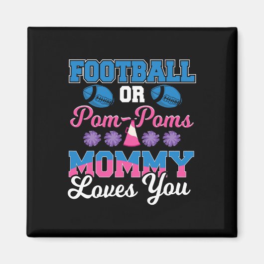 Fußball oder Pom Pom Mommy Lieben Sie - Fußball Ge Magnet (Vorne)
