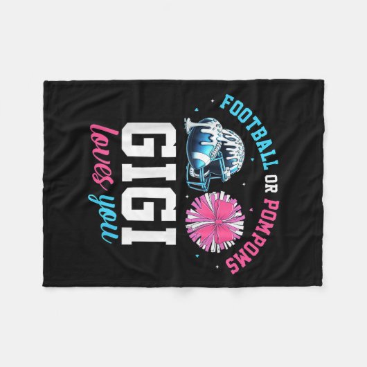 Fußball oder Pom Poms Gigi Lieben Sie Baby Geschle Fleecedecke (Vorderseite (Horizontal))