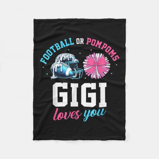 Fußball oder Pom Poms Gigi Lieben Sie Baby Geschle Fleecedecke (Vorderseite)