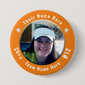 Fußball oder Sportsport Spirit Foto Orange Button (Vorderseite)