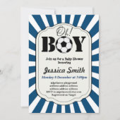Fußball OH BOY Baby Dusche Einladung Fußball (Vorderseite)