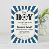 Fußball OH BOY Baby Dusche Einladung Fußball (Stehend Vorderseite)