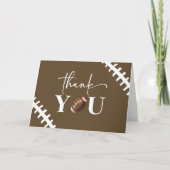 Fußball Oh Boy Brown White Baby Dusche Dankeskarte (Vorderseite)