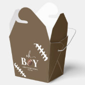 Fußball Oh Boy Brown White Baby Dusche Geschenkschachtel (Geöffnet)