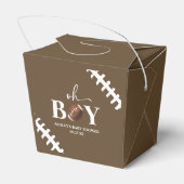 Fußball Oh Boy Brown White Baby Dusche Geschenkschachtel (Rückseite)