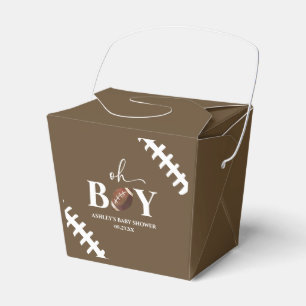 Fußball Oh Boy Brown White Baby Dusche Geschenkschachtel