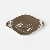 Fußball Oh Boy Brown White Baby Dusche Pappteller (Gewinkelt)