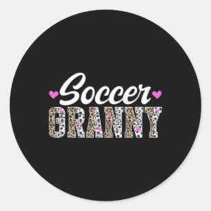 Fußball-Oma eines Fußballspielers Oma Großmutter L Runder Aufkleber