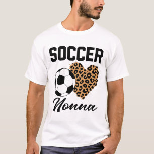 Fußball Oma Leopard Herz Oma T-Shirt