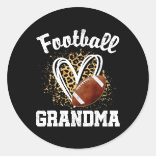 Fußball-Oma Leopard Herz Runder Aufkleber