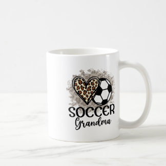 Fußball-Oma Lustiges Leopard-Herz Stolze Fußball-O Kaffeetasse