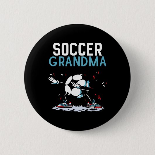 Fußball-Oma-Spiel Fußll-Match-Spieler Großmutter Button (Vorderseite)
