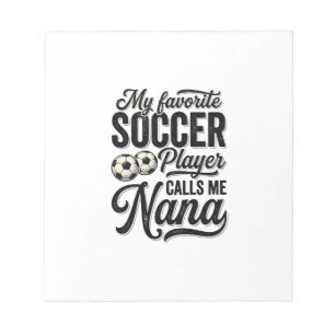 Fußball-Oma Vintage-Gravur Familie Spieler-Shirt_ Notizblock