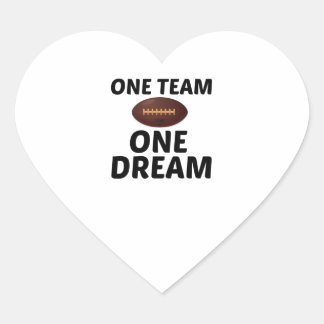 FUSSBALL ONE TEAM ONE DREAM Herz-Aufkleber