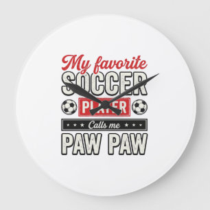 Fußball-Opa-Opa-Vintage-Spieler-Shirt-Design Große Wanduhr