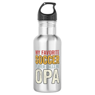 Fußball Opa Vintage-Typografie-Shirt-Design_1 Edelstahlflasche