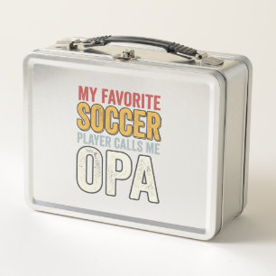 Fußball-Opa-Vintage-Typografie-Shirt-Design_1 Metall Brotdose