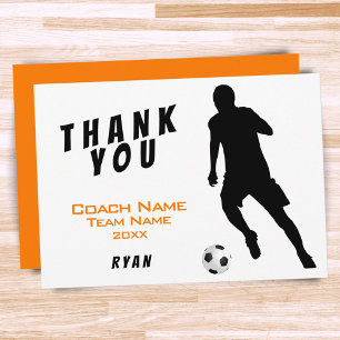 Fußball Orange Danke Trainer Karte