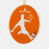 Fußball-Orange-Ornament Keramikornament (Rechts)