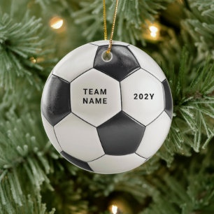 Fußball-Ornament   Personalisierter Teamname Jahr Keramik Ornament