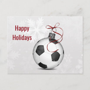 Fußball-Ornament-Weihnachtskarten Feiertagspostkarte
