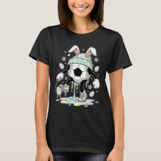 Fußball-Osterhase-Ei-Tropf-Eiscreme-Kinder-Jungen  T-Shirt