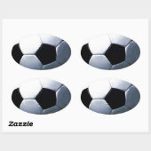 Fußball Ovaler Aufkleber (Blatt)