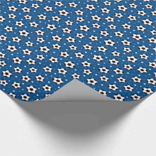 Fußball-Packpapier - dunkelblau Geschenkpapier (Ecke)