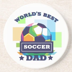 Fußball Papa farbenfrohe Text Vatertag Sport Getränkeuntersetzer