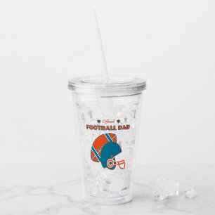 Fußball Papa Sportfans Vintag orange Acryltrinkbecher