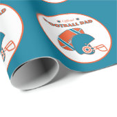 Fußball Papa Sportfans Vintag orange Geschenkpapier (Rolleneckpunkt)