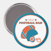Fußball Papa Sportfans Vintag orange Magnet (Vorderseite/Rückseite)
