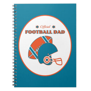 Fußball Papa Sportfans Vintag orange Notizblock