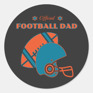Fußball Papa Sportfans Vintag orange Runder Aufkleber