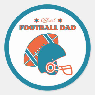 Fußball Papa Sportfans Vintag orange Runder Aufkleber