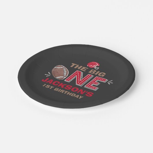 Fußball-Papierplatte 7" Pappteller (Schrägansicht)