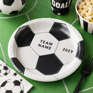 Fußball Papierplatte   Mannschaftsname Party Telle Pappteller