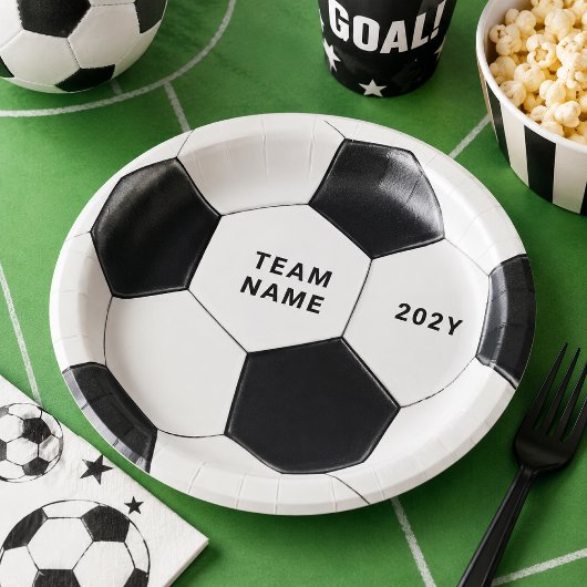 Fußball Papierplatte | Mannschaftsname Party Telle Pappteller