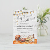 Fußball-Party auf Zuhause oder Tailgate Baby Q Dus Einladung (Stehend Vorderseite)