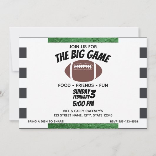 Fußball-Party Einladung (Vorderseite)