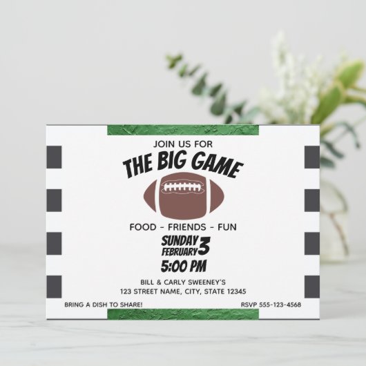 Fußball-Party Einladung (Stehend Vorderseite)